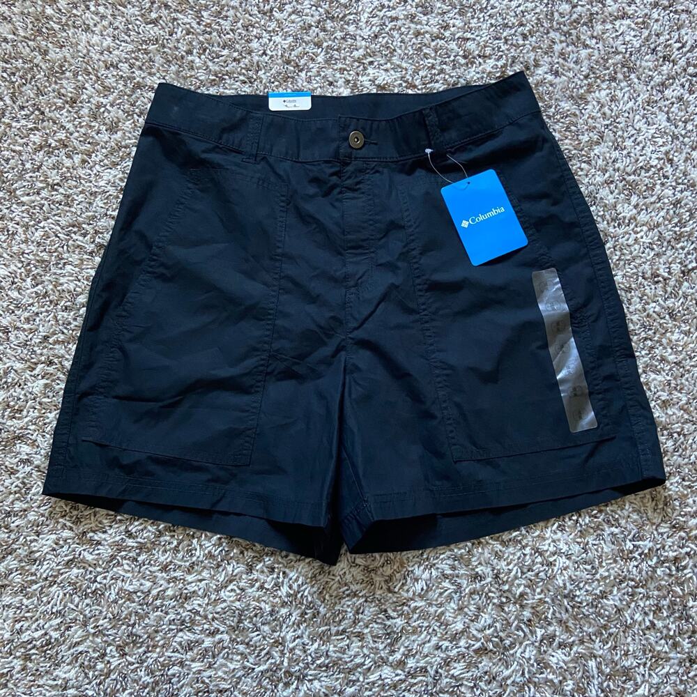 Columbia Holly Hideaway Washed Out 5" Short Womens 10 Black Utility Patch Pocket